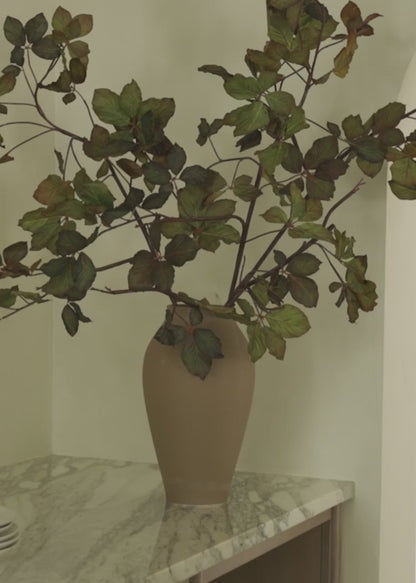 Tall Burgundy Green Faux Chestnut Leaf Branch - 47"